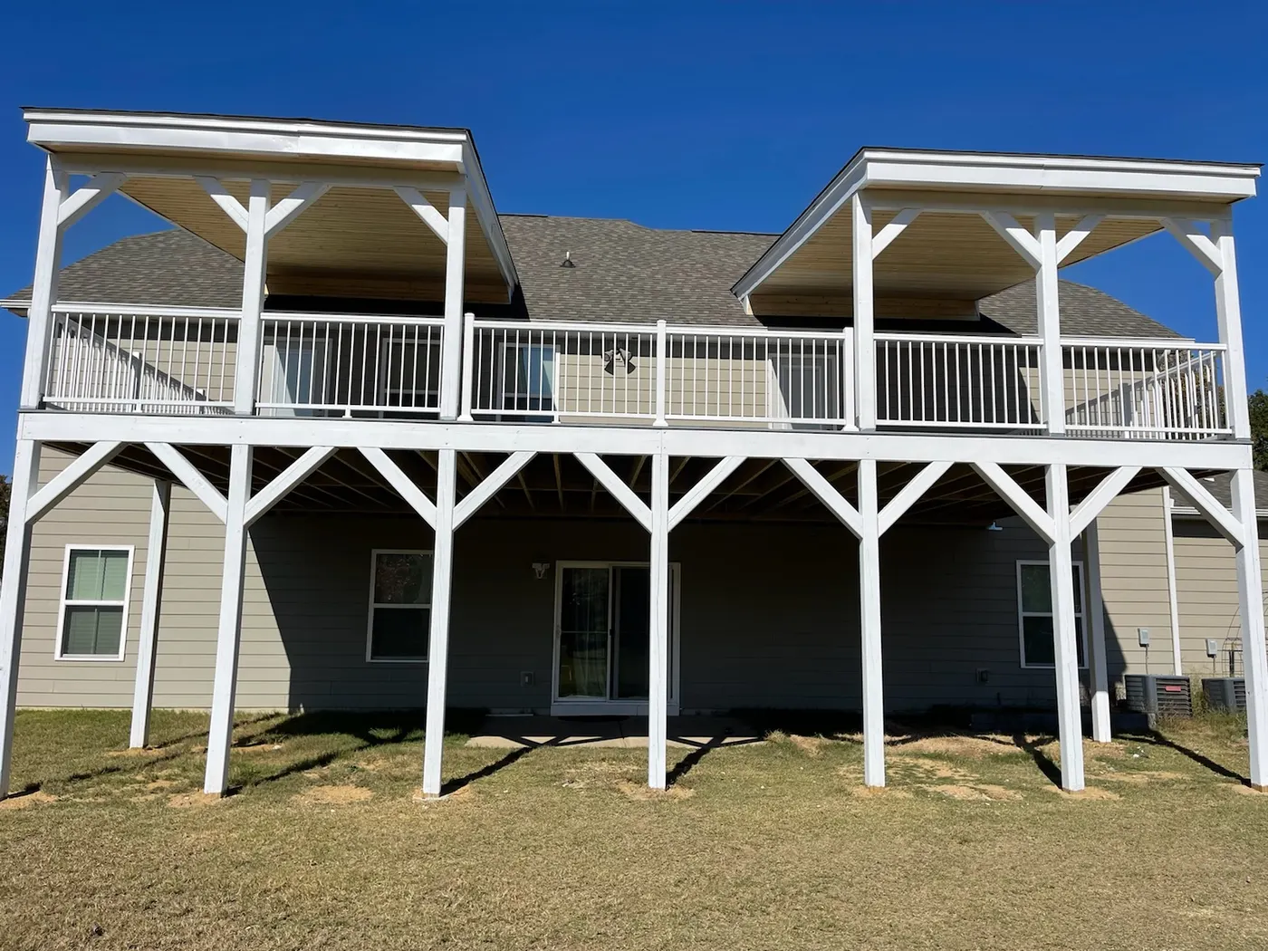 Two-story double covered deck