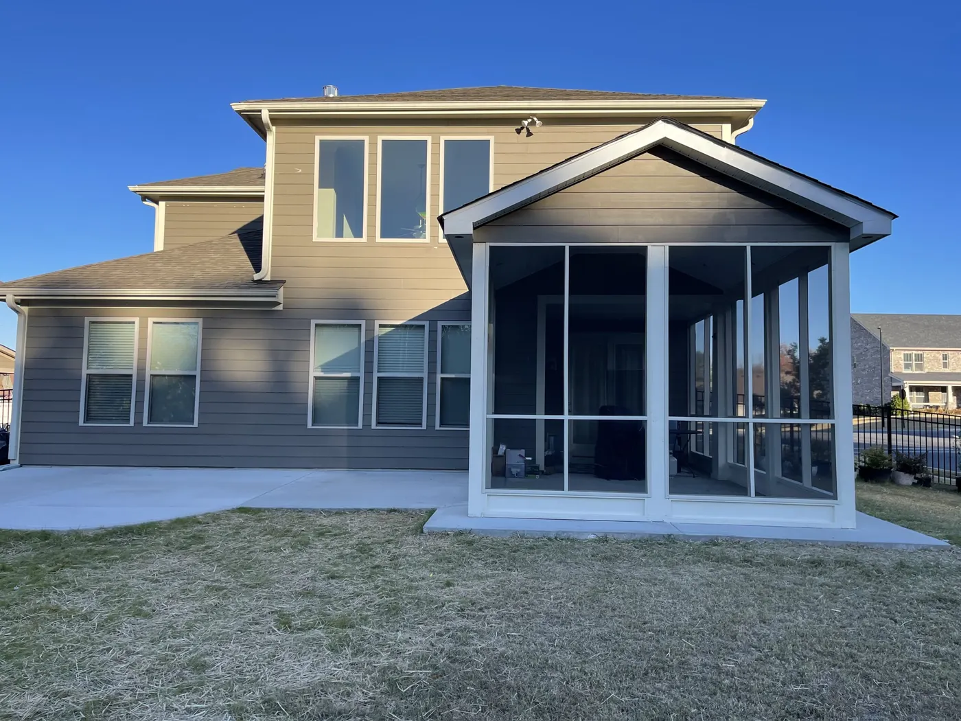 Screened porch addition